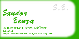 sandor benza business card